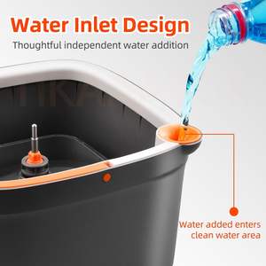 עצמי לסחוט מערכת מים מלוכלכים ונקיים 360 ° מרובע מגב ודלי סט עם רפידות <span class=keywords><strong>mop</strong></span> להחלפה - Product Image 2