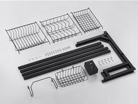 Étagère de rangement pour évier de cuisine 65 cm en acier au carbone multifonctionnelle, support pour couteaux, baguettes et planches à découper