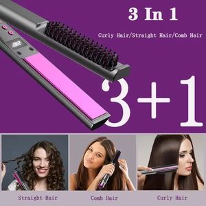 Fer à lisser personnalisé 3 en 1 <span class=keywords><strong>Lisseur</strong></span> à cheveux professionnel en céramique rapide Fer à lisser ionique Fer plat - Product Image 3
