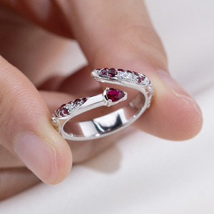 Messi Jewelry MSR-2121 925 Silver Round Shape Eternity <b>Ring</b> Red Gemstone Lab Grown <b>Diamond</b> <b>Ring</b> Wedding <b>Ring</b> - Product Image 1