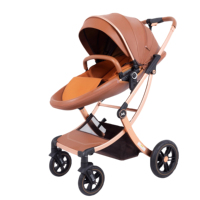Poussette bébé pliable Yuxinbaby A8088 V9 en forme de coquille d'œuf, cadre en alliage d'aluminium et lin, système de voyage, roues avant 7 pouces, roues arrière 10 pouces