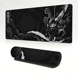 Alfombrilla de Ratón para Juegos Extendida Black Dragon, Base Grande para Escritorio, Bordes Cosidos, Superficie Suave de Precisión para <span class=keywords><strong>Teclado</strong></span> y Portátil - Product Image 2