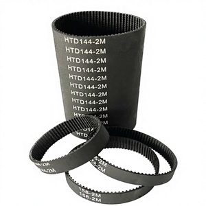 Aanpasbare HTD-2M Zwarte Rubberen Tandriem Hoge Temperatuurbestendigheid Getande Transmissie voor Drukkerijen OEM Ondersteuning - Product Image 3
