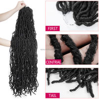 Tresses au Crochet Faux Locs de 36 Pouces, Douces et Pré-Bouclées pour Femmes, Extensions de Cheveux Bouclés pour Tressage au Crochet