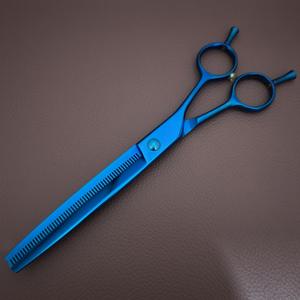 Ciseaux à effiler Li-7 de 7 pouces en acier 440C pour animaux de compagnie, bleus, outil de toilettage haut de gamme - Product Image 1