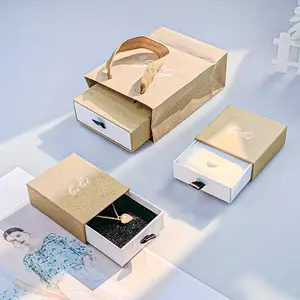 Stainless Steel Jewelry Box White Drawing Whole Sale Velvet Jewelry Making Supplies Necklace Gift Box