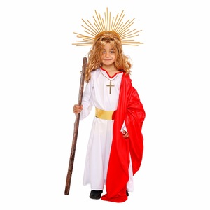 Ensemble de costumes célestes pour enfants - Robe blanche avec diadème doré et perruque blonde, pour spectacle sur scène et déguisement - Product Image 3