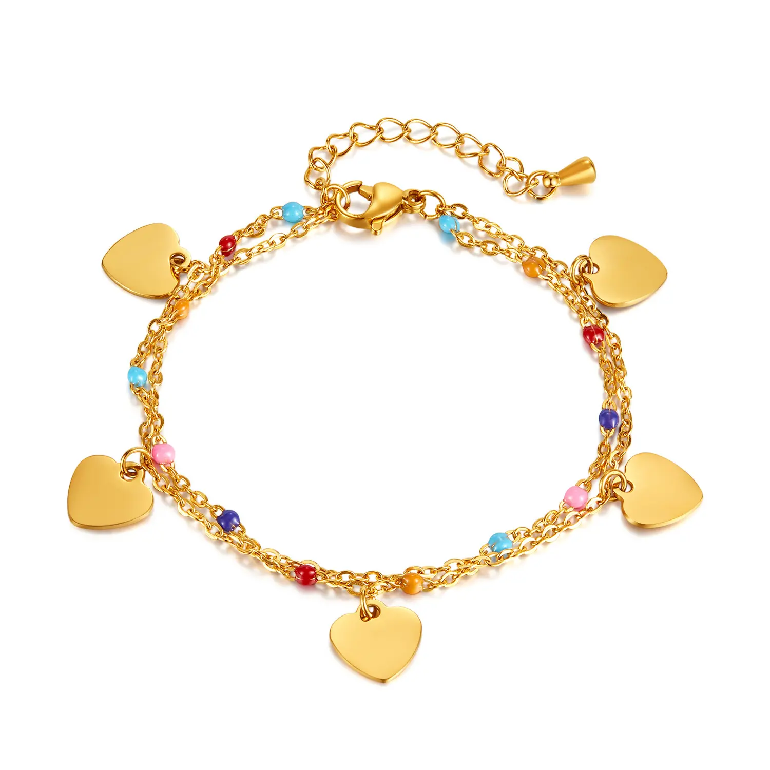 خلخال قلب للنساء سلسلة ذهبية اللون على الساق مجوهرات نسائية