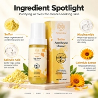 Nettoyant Visage Purifiant et Apaisant pour Peaux à Tendance Acnéique au Soufre Fermenté – Contrôle du Sébum, Purification des Pores, Élimination des Éruptions et Atténuation des Rougeurs
