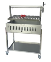 Barbecue argentin réglable en hauteur, style Santa Maria, en acier inoxydable, pour la cuisson en extérieur dans le jardin