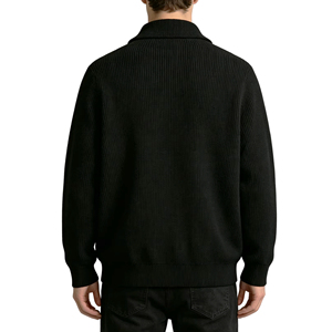 Cardigan in Maglia a Coste di Alta Qualità con Tasche Laterali, Collo Alto e Zip Frontale - Product Image 3