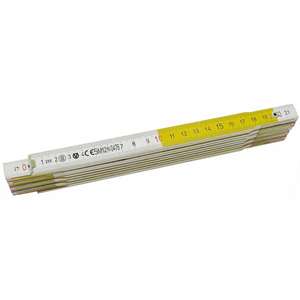 UTTEK Double Mètre Pliable Blanc Jaune Bois - Product Image 1