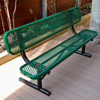 Banc de jardin moderne en métal thermoplastique avec dossier, idéal pour l'extérieur, le parc et la terrasse, en acier maillé, vente chaude