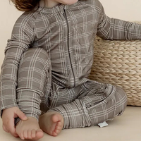 Pyjama bébé zippé en jersey de bambou, barboteuse pour nourrissons, grenouillère durable, vente en gros, combinaison nouveau-né, pyjama bébé imprimé, barboteuses pour bébés