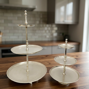 Silver Metal 3 <b>Tier</b> Round <b>Cake</b> Stand Decorative Dessert Serving Holder for Wedding Party Hotel - Product Image 5