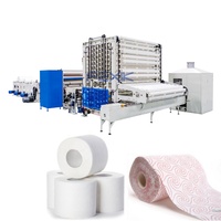 Máquina automática para fabricar rollos de papel tisú, línea de producción de papel higiénico, sin parada