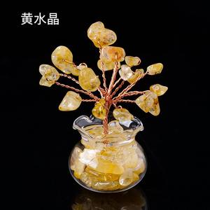Árbol de la Fortuna de Cristal Natural, Adorno de Cristal Tejido a Mano para el Hogar o el Automóvil, Mini Árbol de Cristal con Piedras Preciosas en un Florero de Vidrio - Product Image 5