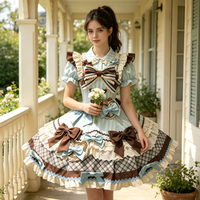 Robe de princesse Lolita vintage style poupée avec motif petit ours pour femme adulte, idéale pour anniversaire, cosplay ou fête costumée