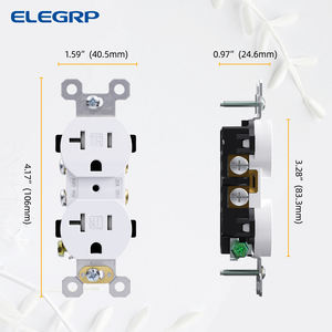 ELEGRP Paquete de 10 Receptáculos Dobles Resistentes a Manipulaciones, Tomacorriente de Pared Eléctrico de 20A 125V, Enchufe de Pared Universal de Grado <span class=keywords><strong>Residencial</strong></span> - Product Image 4