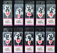 Nouveau Design mignon dessin animé Mickey numéro forme bougies d'anniversaire décoration de la maison/gâteau tasse bougies pour les mariages et les fêtes et le nouvel an