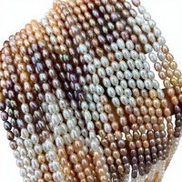 Perles de riz naturelles d'eau douce authentiques de 4-5 mm, couleur champagne, fortes, semi-finies, pour la fabrication de bijoux faits main DIY, Chine Zhejiang