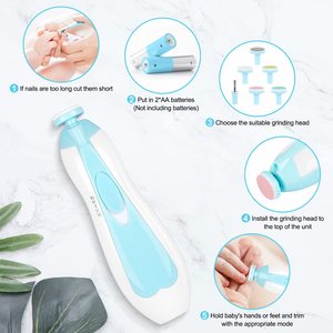Kit de soin des ongles électrique <span class=keywords><strong>6</strong></span> en 1, coupe-ongles, lime, polisseur, outil de façonnage, lime à ongles pour bébé - Product Image 4