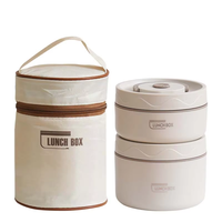 Ensembles de deux boîtes à lunch pour la maison en PP + acier inoxydable 304, couleurs variées et abordables, avec un bon effet d'isolation