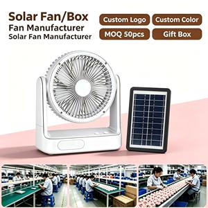 Ventilador solar portátil para exteriores en oferta, con USB y luz, ventilador recargable con paneles solares. - Product Image 3