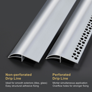 Perfil de aluminio tipo pico de águila para goteo - Moldura impermeable para paredes exteriores, aleros, canalones, balcones (pintura efecto piedra) - Product Image 3
