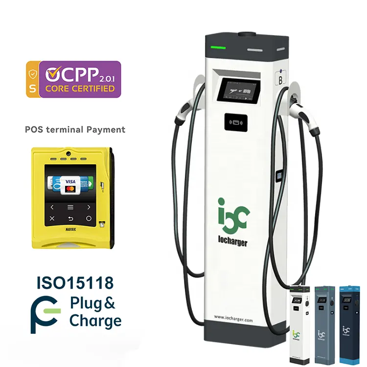 OCPP 2.0 ISO15118 Type 2 double ports 22kW 7kW vente en gros AC ev station de charge véhicule électrique commercial ev chargeur