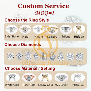 Anillo de compromiso marquesa holandesa de moda, oro, 1 a 5 quilates, diamante cultivado en laboratorio, anillo de boda para mujer, pavé grueso, halo oculto - Product Image 4