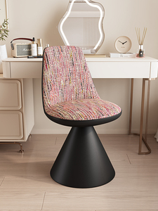 เก้าอี้แต่งหน้าสไตล์หรูหราเบาๆ รุ่นโคโค่ สำหรับห้องนอน โต๊ะเครื่องแป้ง พนักพิงหมุนได้ ผ้าคุณภาพสูง เก้าอี้ทำเล็บ เฟอร์นิเจอร์บ้าน - Product Image 6