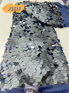 Tissu en dentelle à grandes paillettes, tulle scintillant effet écailles de poisson, tissu en maille à paillettes pour robe de cérémonie - Grande Vente - Product Image 2