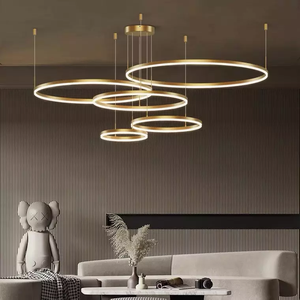 <span class=keywords><strong>Lampadario</strong></span> <span class=keywords><strong>Moderno</strong></span> a Cerchi LED Rotondi di Nuovo <span class=keywords><strong>Design</strong></span> per Interni <span class=keywords><strong>Soggiorno</strong></span> Ristorante di Lusso - Product Image 6