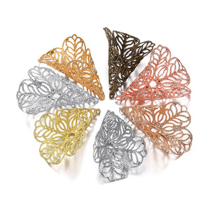 Épingle à cheveux en cuivre 28 mm, creuse, vintage, perlée, pour chapeau, pour femmes, pinces à cheveux de mariage - Product Image 4