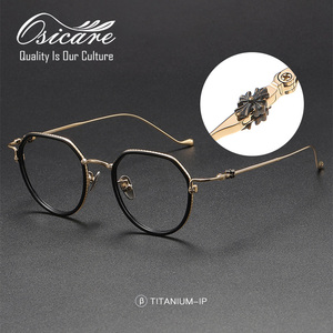 Marques <span class=keywords><strong>de</strong></span> luxe Logo personnalisé en gros Vintage Lunettes Designer Lentes Gafas Lunettes <span class=keywords><strong>de</strong></span> luxe Titane Hommes Montures <span class=keywords><strong>de</strong></span> lunettes - Product Image 3