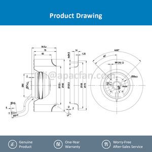 Ventilateurs centrifuges industriels de refroidissement OEM ebmpapst R2E180-AS77-05 230V AC 0.36A 82W 180mm M2E068-BF pour convertisseur de fréquence d'onduleur - Product Image 4
