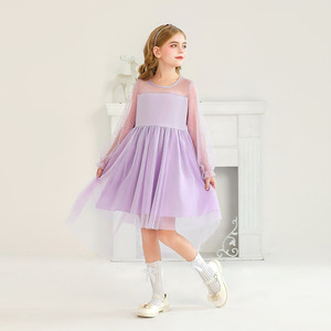 Nuevo Vestido de Princesa de Encaje de Manga Larga para Niñas 2026, Diseño Festivo de Malla, Vestido de Actuación Navideña para Niñas - Product Image 5