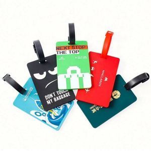 Etiqueta de Equipaje Personalizada de PVC Suave 3D con Patrón de Letras, Tamaño Personalizado, Anillo Metálico con Recubrimiento Pantone - Product Image 1