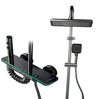 Ensemble de douche complet NES-CA984 en alliage d'aluminium avec pommeau de douche à touches de piano et sortie d'eau inférieure – Vente en gros usine
