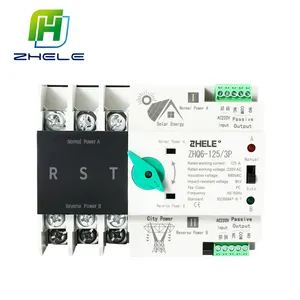 Zhele เปลี่ยน ZHQ6-125สวิตซ์สวิตซ์ไฟคู่2P 3P 4P 63A 125A ไฟฟ้ากระแสสลับ220V 63Amp ไฟคู่สวิตช์ระดับพีซี