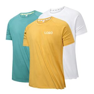 Dropshipping atletik yüksek kalite 100% Polyester düzenli Fit spor giyim Tee kollu erkek eğitim T-shirt Set - Product Image 3