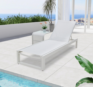 Chaise longue <span class=keywords><strong>de</strong></span> plage en <span class=keywords><strong>tissu</strong></span> maillé avec cadre en aluminium, <span class=keywords><strong>pour</strong></span> <span class=keywords><strong>jardin</strong></span>, hôtel et parc - Product Image 4