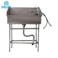 Équipement vétérinaire OSCAT, baignoire en acier inoxydable pour animaux, pliable, portable, surélevée, baignoire pliable pour chien