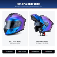 Casque de moto personnalisé à visière relevable certifié DOT avec double visière pare-soleil et système d'aération – Vente en gros et approvisionnement en vrac