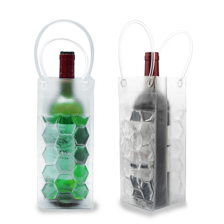 Сумка для вина со льдом, складная прозрачная сумка-холодильник из ПВХ, сумка для вина с ручкой для шампанского, холодного пива, белого вина, охлажденных напитков