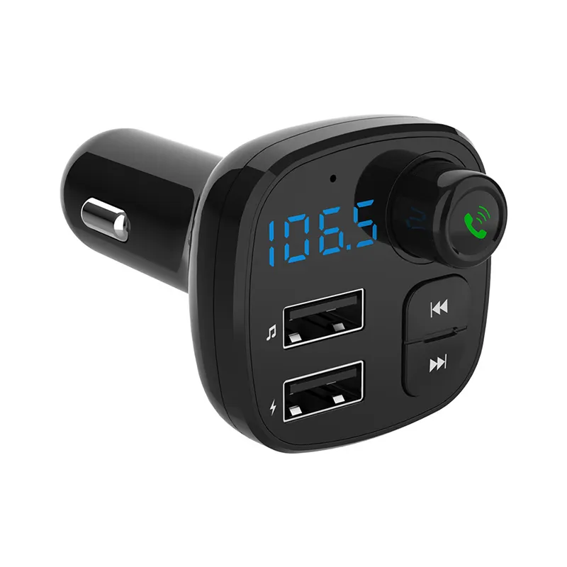 Wireless Bluetooth FM Radio Transmitter Adapter Car Kit with Hand-Free Calling Dual USB Car Charger