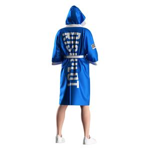 Bata de boxeo para hombre con capucha, ajuste atlético, satén brillante premium, para entrada en el ring, con logo personalizado - Product Image 4