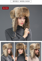 Personnalisé hommes femmes doublés de fourrure de lapin chapeau de bombardier d'hiver earflap trappeur aviateur en daim de chapeau