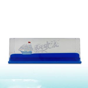 Exquisite Cruise Ship Interior Accessories Auto <b>Ornaments</b>-Acrylic Resin Blue Beach Vacation Decorative Fluid Drift Bottle <b>Car</b> - Product Image 1